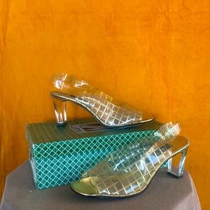 Vintage sling back lucite heels